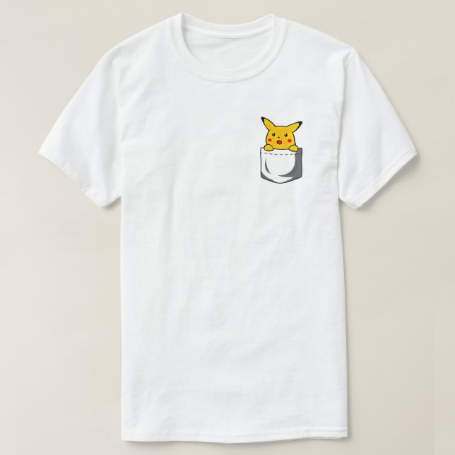 Camiseta Pikachu Pocket Cartoon Illustration (Frente do Design)
