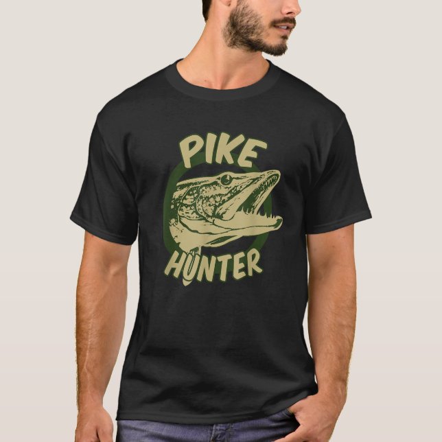 Camiseta Pike Hunter Norte Peixe-Pike Adega Presente (Frente)