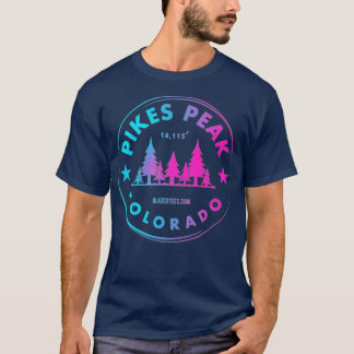 Camiseta Pikes Peak Colorado CO Retro Mountain Forest