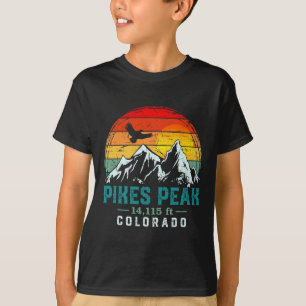 Camiseta Pikes Peak montanhoso angustiado Colorado Retro Hi