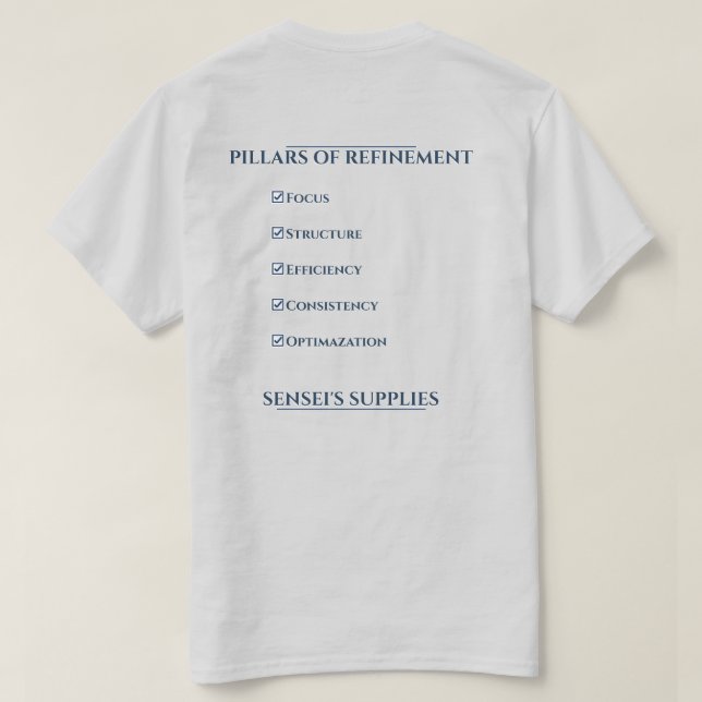 Camiseta Pilares de Refinamento (Verso do Design)