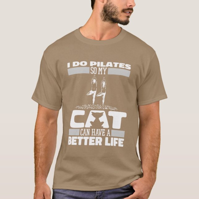 Camiseta Pilates Cat engraçado (Frente)