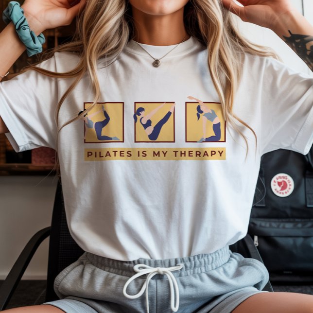Camiseta Pilates é a minha terapêutica Citação de Malhação  (Pilates is My Therapy Quote Tshirt)