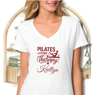 Camiseta Pilates é Minha Terapia Nome Personalizado 