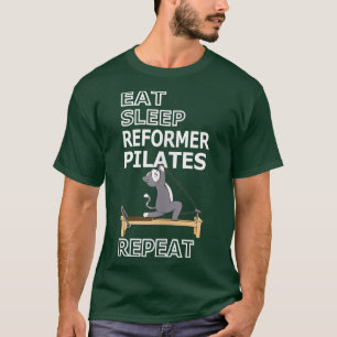 Camiseta Pilates Engraçados Gato Comem Pilotos Reformadores