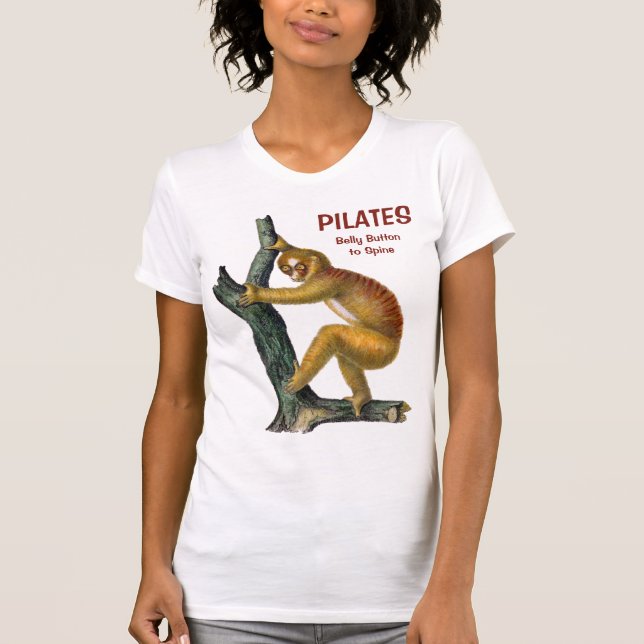 Camiseta PILATES! Umbigo ao t-shirt da espinha (Frente)