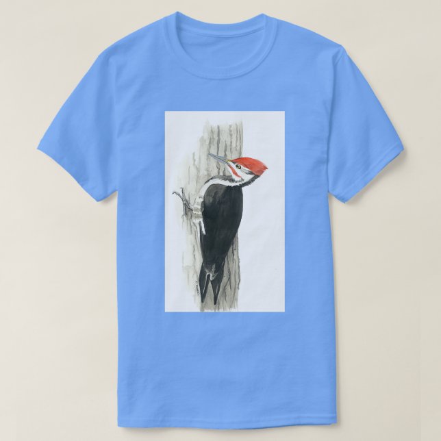 Camiseta Pileated Woodpecker Watercolor (Frente do Design)