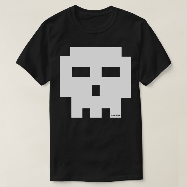 Camiseta Pilgrim 8 Bit Skull (Frente do Design)