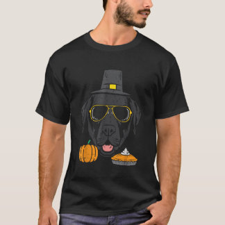 Camiseta Pilgrim Black Labrador Bonito Cachorro de Ação de