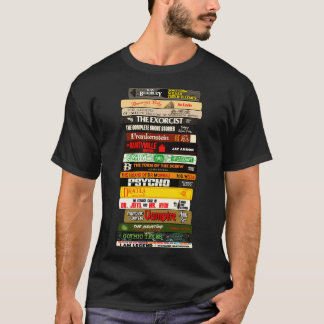 Camiseta Pilha Clássica de Livros de Horror