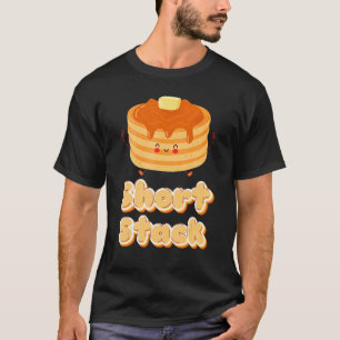 Camiseta Pilha Curta de Panquecas e Café da Manhã do Dia do