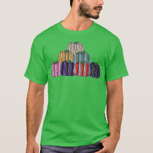 Camiseta Pilha de Abóbora Colorida