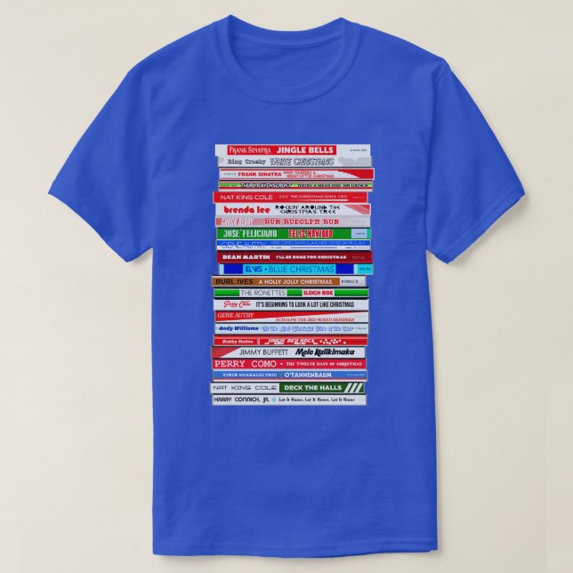 Camiseta Pilha de CD de canções clássicas de Natal (Frente do Design)