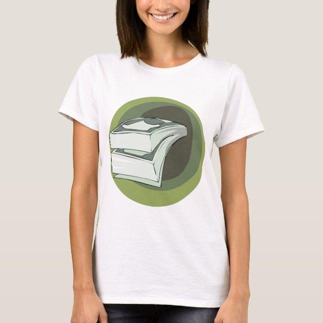 Camiseta Pilha de Dinheiro em Notas Verdes (Frente)