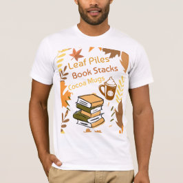 Camiseta Pilha de folhas-Pilhas-livros-Pilhas de cacau