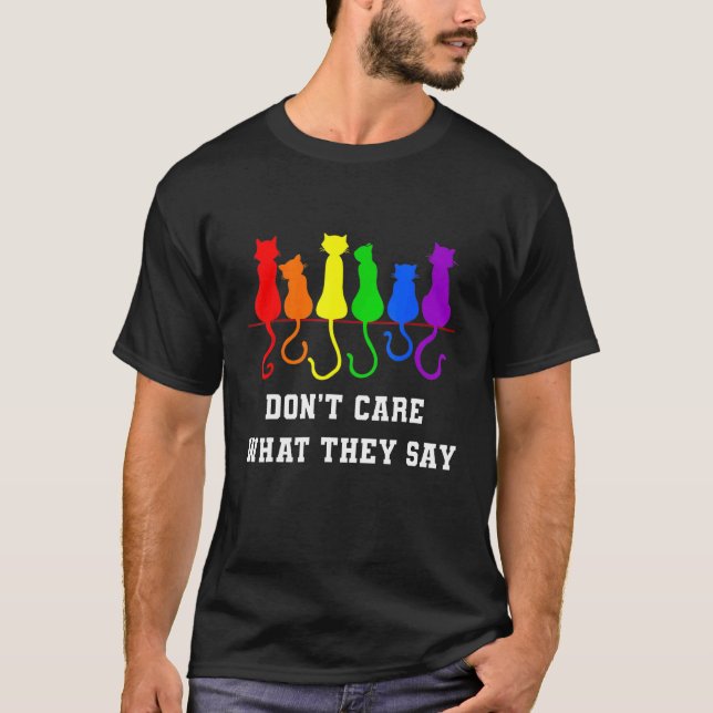 Camiseta Pilha De Gatos Arco-Íris Orgulho gay Lgbt Animal P (Frente)