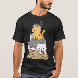 Camiseta Pilha De Gatos Gatinhos Engraçados Gato Bonito Pre