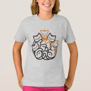 Camiseta Pilha De Gatos Gatinhos Engraçados, Pão De Gato Bo