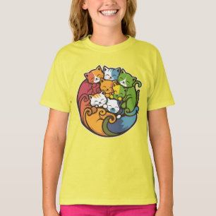 Camiseta Pilha De Gatos Gatinhos Engraçados, Pão De Gato Bo