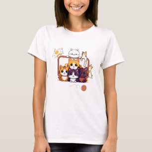Camiseta Pilha De Gatos Gatinhos Engraçados, Pão De Gato Bo
