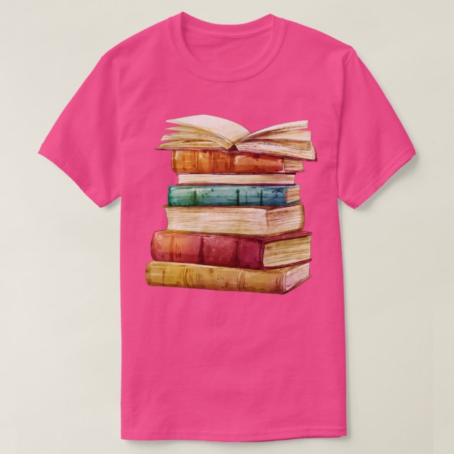Camiseta Pilha de livros (Frente do Design)