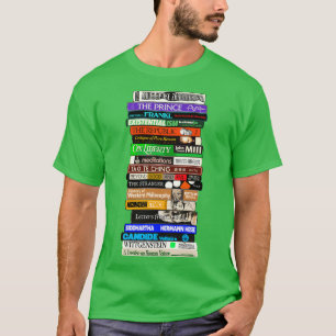 Camiseta Pilha de Livros Clássicos de Filosofia