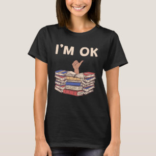 Camiseta Pilha de Livros Eu estou bem
