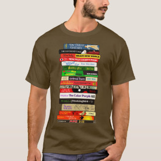 Camiseta Pilha de Livros Proibidos Clássicos