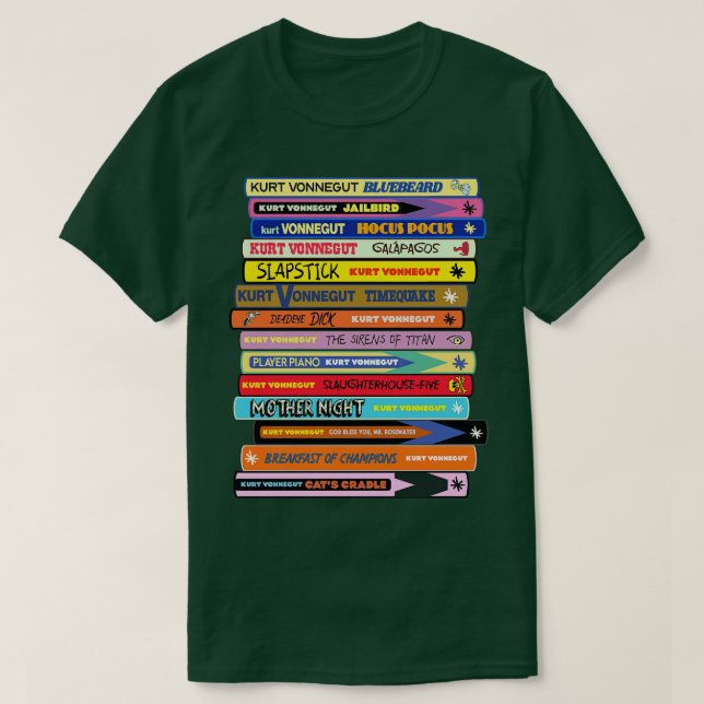 Camiseta Pilha de Livros Vonnegut (Frente do Design)
