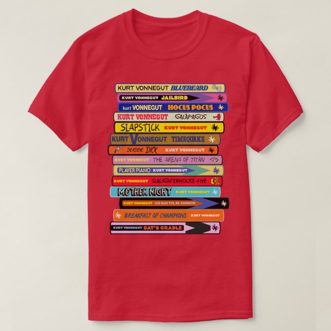 Camiseta Pilha de Livros Vonnegut (Frente do Design)