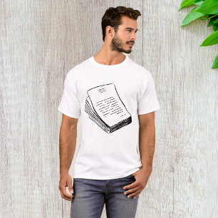Camiseta Pilha de Papel Desenhada à Mão Minimalista