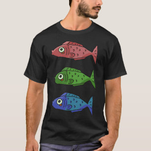 Camiseta Pilha de peixes coloridos