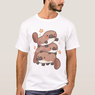 Camiseta Pilha de Platypus Adorável