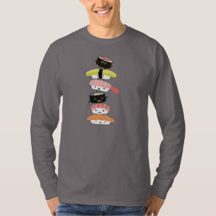 Camiseta Pilha de Sushi - Torre Divertida de Amigos de Sush