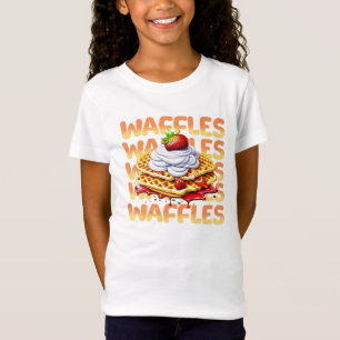 Camiseta Pilha de Waffles Cobertos com Morangos