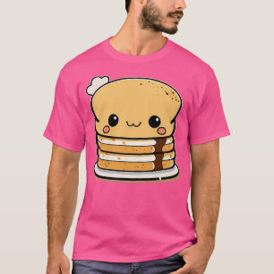 Camiseta Pilha Kawaii de Panquecas