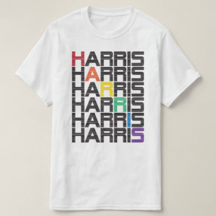 Camiseta Pilhas do texto do arco-íris de Harris