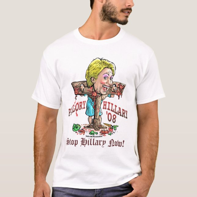 Camiseta Pillory Hillary Anti-Hillary 2008 (Frente)