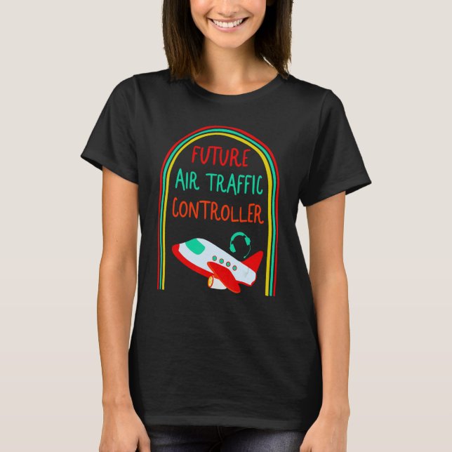 Camiseta Pilot Future Air Traffic Controller Airplane Spott (Frente)