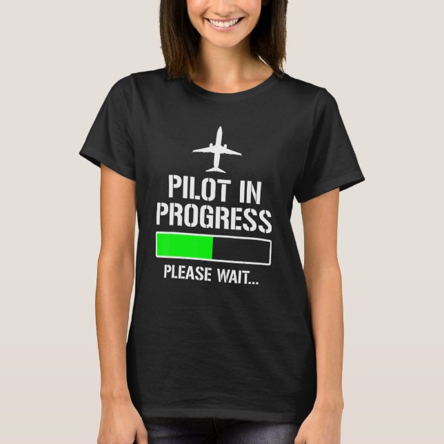 Camiseta Pilot In Progress Funny Flight School Student (Frente)