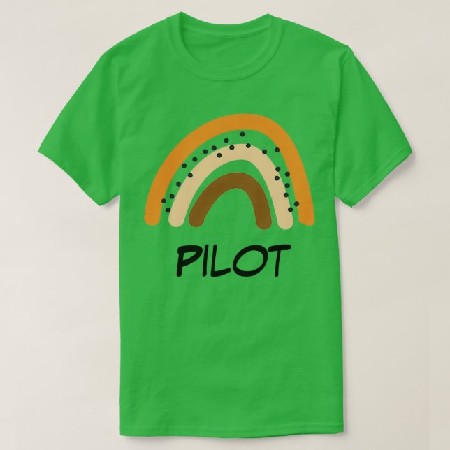 Camiseta Pilot Rainbow Gift Funny Present Idea For Pilot  (Frente do Design)
