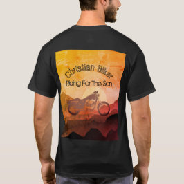 Camiseta Pilotando Para O Filho Retro Pôr do Sol Ciclista C