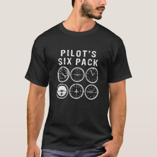 Camiseta pilote engraçado de seis pacotes
