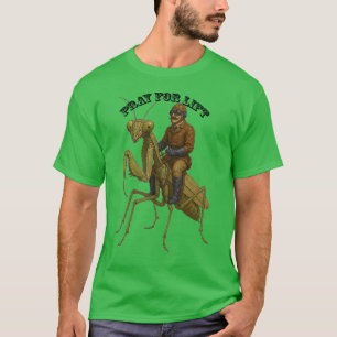 Camiseta Piloto Antigo Montando uma Mantídea Religiosa Giga