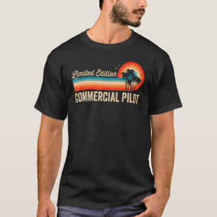 Camiseta Piloto comercial Aniversário Retro Vintage Men Pai