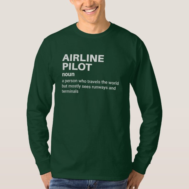 Camiseta Piloto da linha aérea do Capitão - Definição engra (Frente)