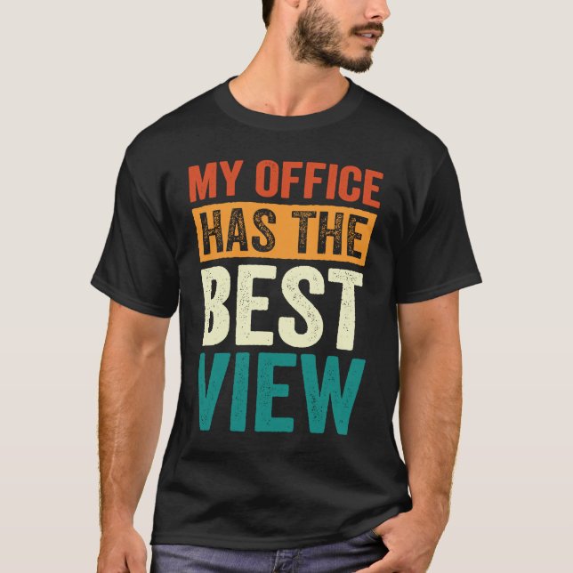 Camiseta Piloto De Atendedor De Voo Meu Escritório Tem A Me (Frente)
