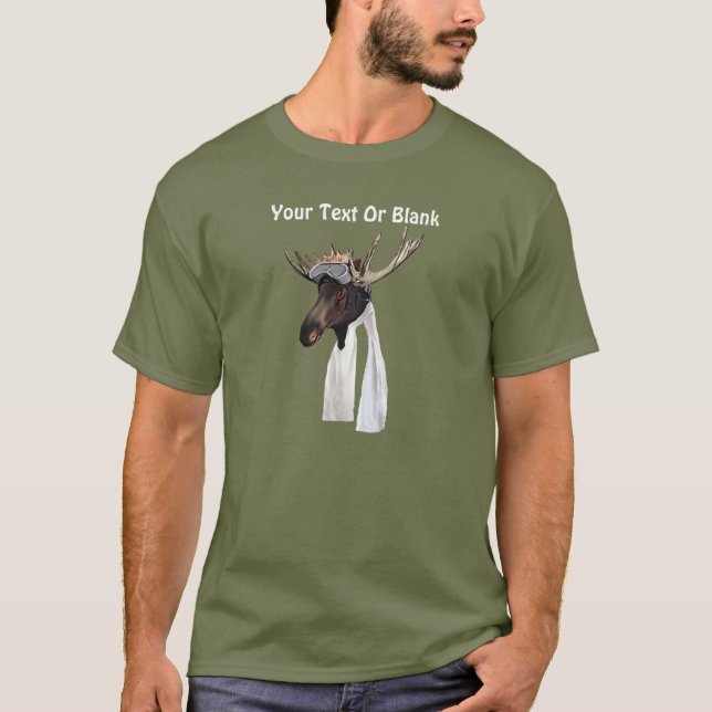 Camiseta Piloto de aviação de Moose Voadora (Frente)
