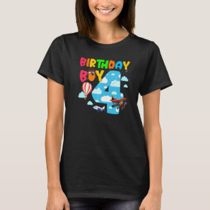 Camiseta Piloto de avião Aniversário de 4 Anos Helico