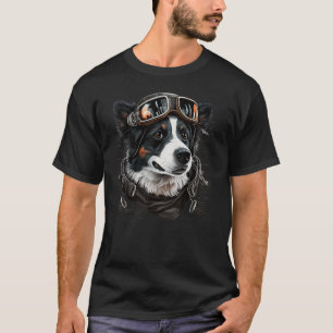 Camiseta Piloto de avião de Collie na fronteira da aviação